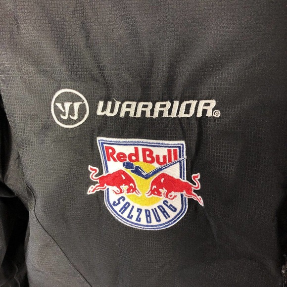 Warrior Jacket Mens 2XL Red Bull Salzburg Hooded Layered Full Zip Black HAS RIPS - Picture 3 of 16